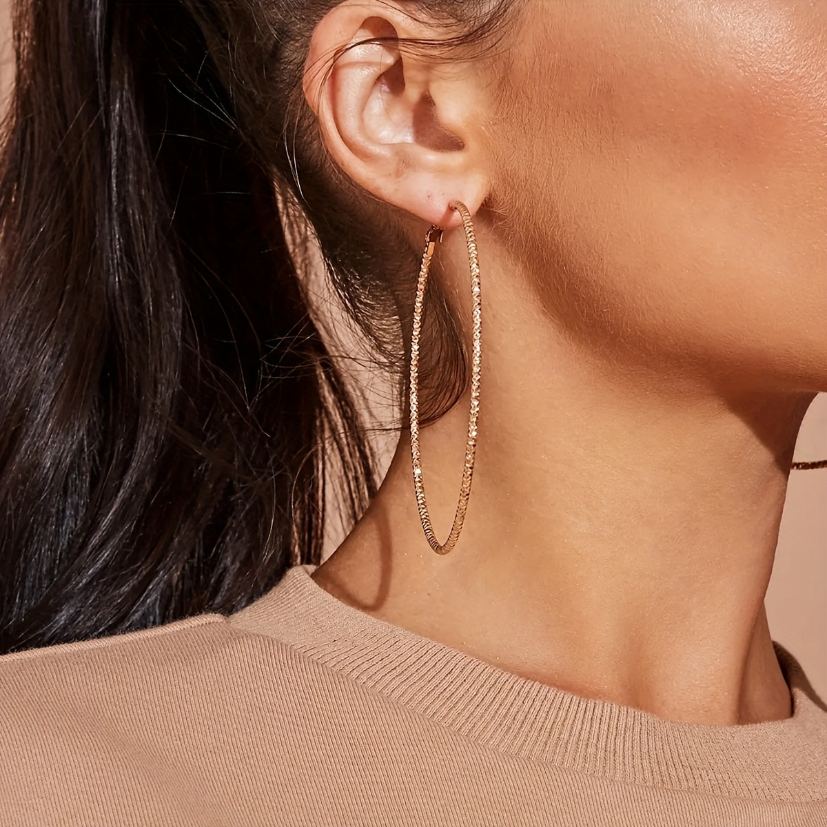 Bold Women's Hoop Earrings Iron Crafted Sexy Style